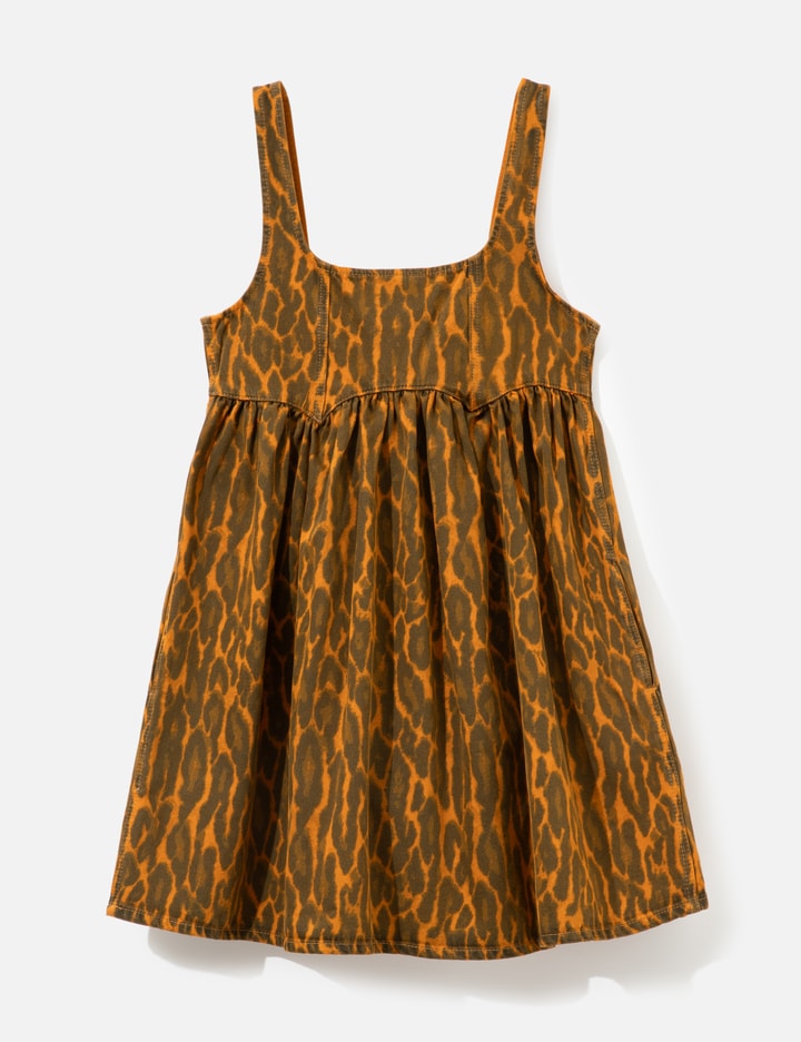 Ganni Dress In Leopard Denim