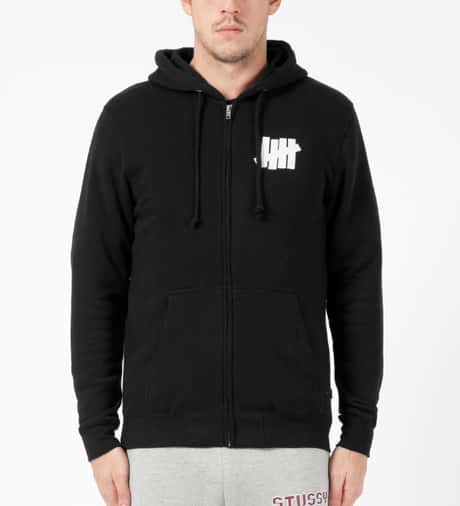 Undefeated - Black 5 Strike Zip Hoodie | HBX - Globally Curated  
