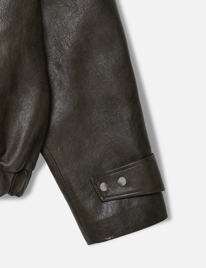 Deinet Faux Leather Bomber Jacket In Brown