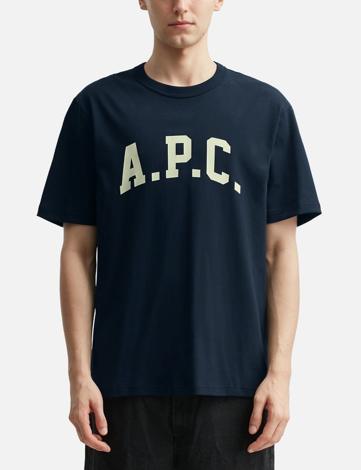 Apc Logo Cotton T-shirt In Blue