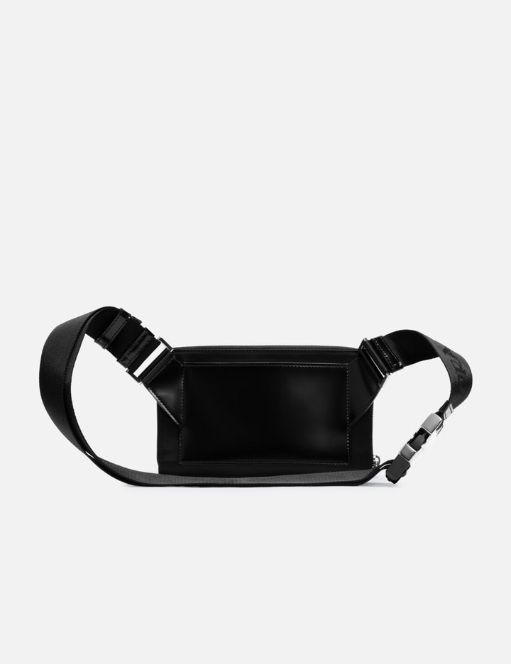 Shop Prada Brushed Leather And Nylon Belt Bag In Black