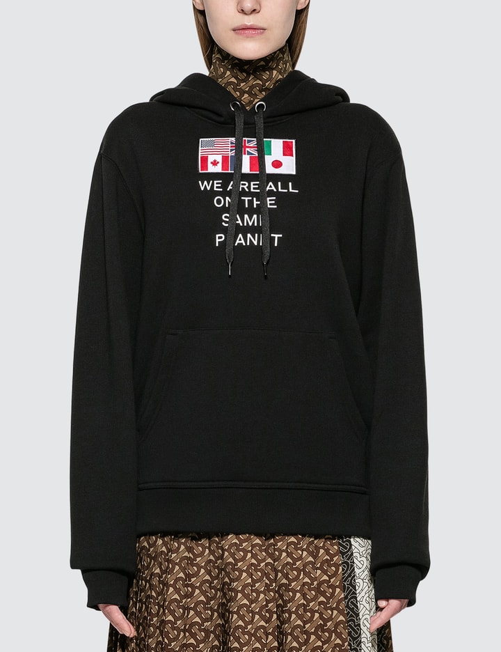 Flag Appliqué and Print Cotton Oversized Hoodie Placeholder Image