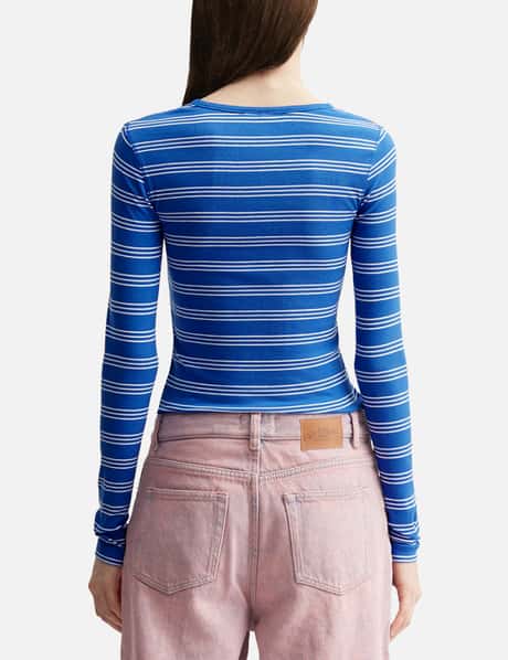 Long-Sleeve Top With Stripes view 12