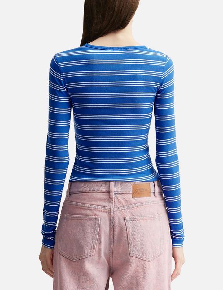 Ganni Long-Sleeve Top With Stripes