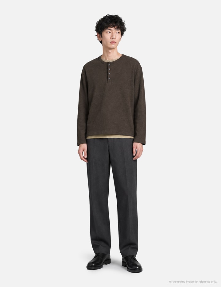 COOR Hairy Henley Neck Layered T-Shirt