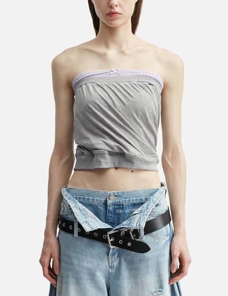 Draped Lace Tube Top view 10