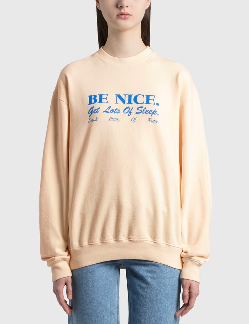 Sporty \u0026 Rich - Be Nice Crewneck | HBX - Globally Curated Fashion and  Lifestyle by Hypebeast
