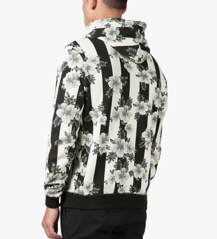 10.Deep Hibis Stripe Hibiscus Hoodie