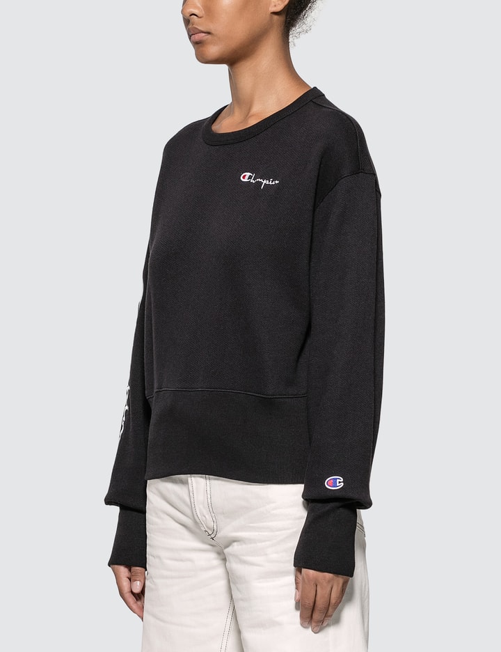 Big Sleeve Script Cropped Sweatshirt Placeholder Image