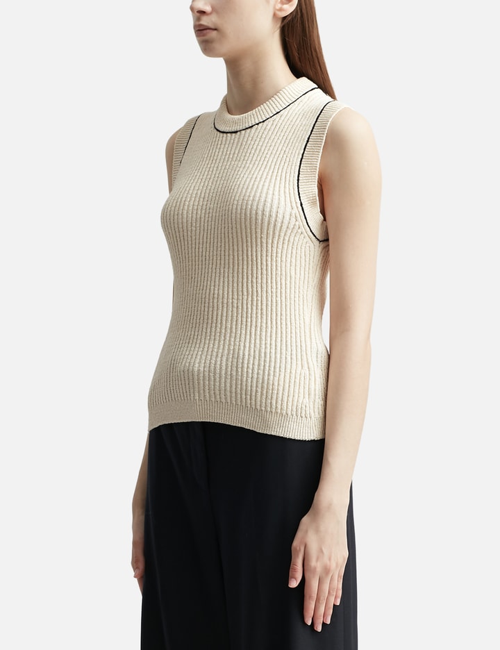 RIBBED SLEEVELESS SWEATER Placeholder Image