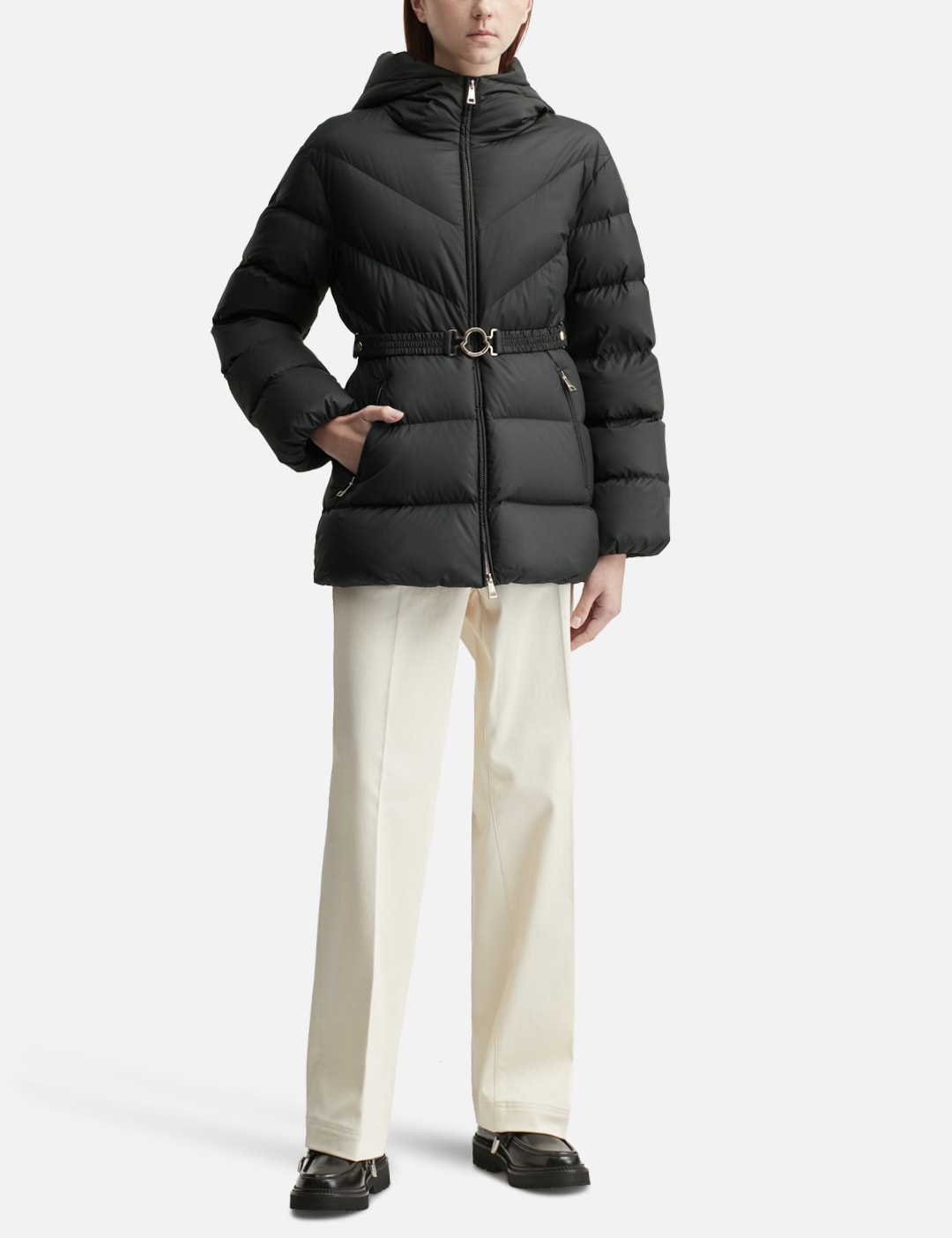 Brosse Diagonal-Quilted Hooded Short Down Jacket view 16