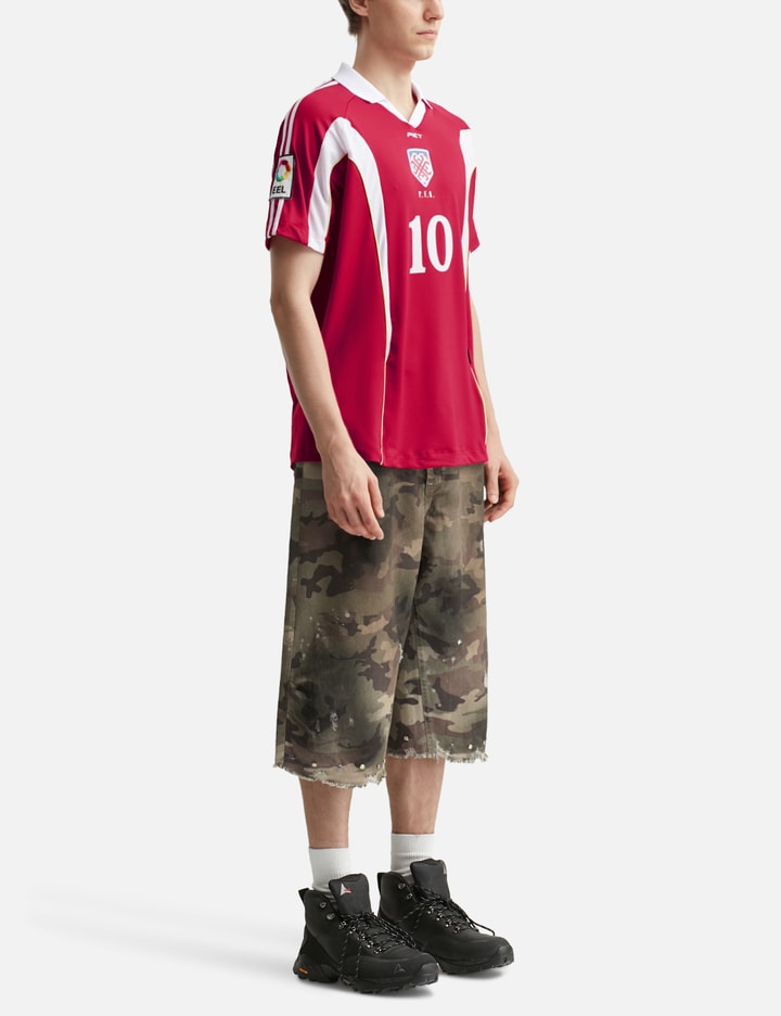 Piet Distressed Capri Camo Trousers With Swarovski Crystals In Multi