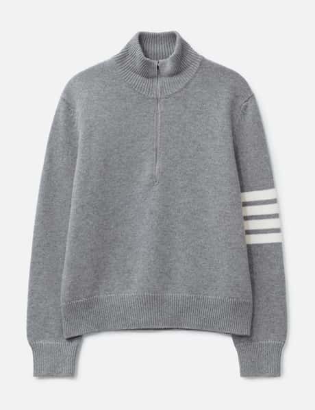 Thom Browne Merino Wool 4-Bar Funnel Neck Pullover