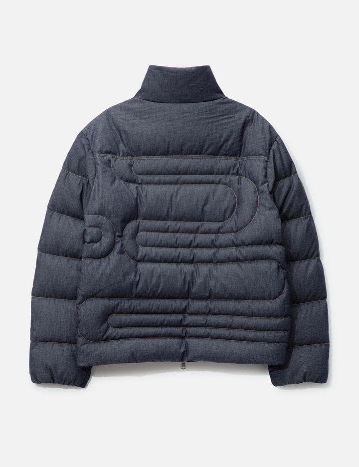 Moncler Xiaohai Snake-quilted Denim Short Down Jacket
