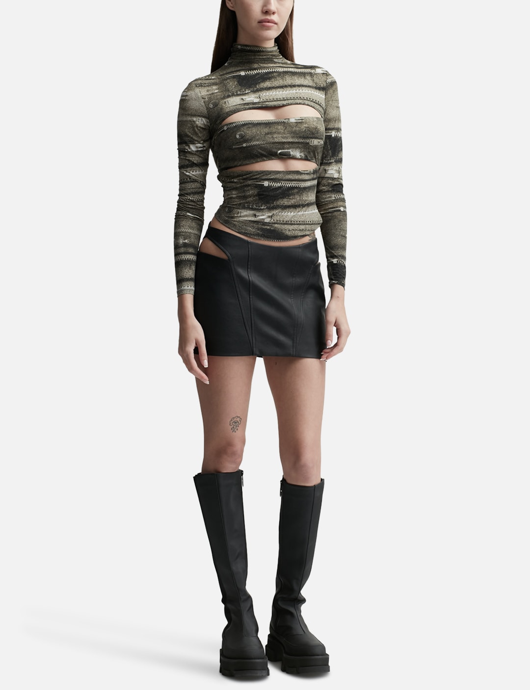 Elena Zipper Turtleneck Long Sleeve Top view 16