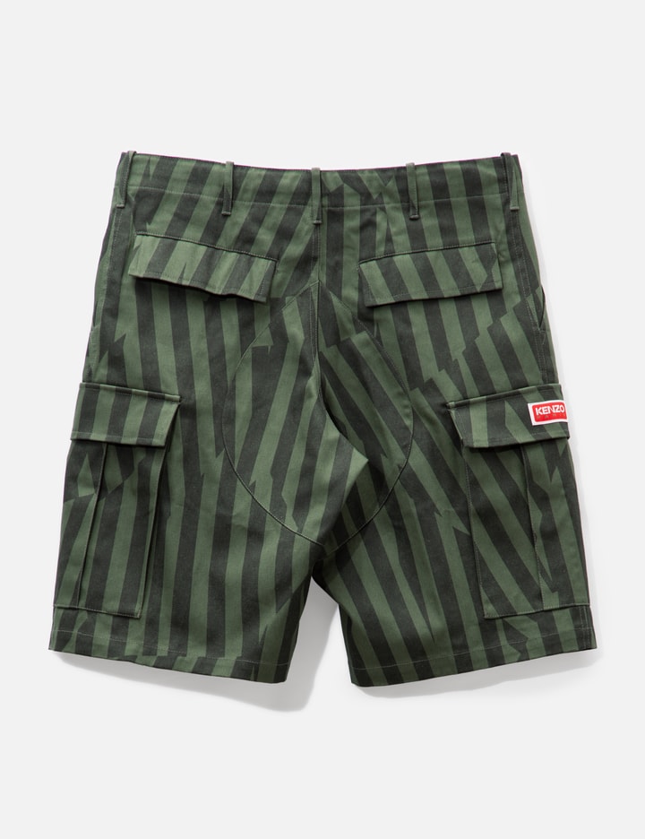 Kenzo Dazzle Stripe Cargo Shorts In Green
