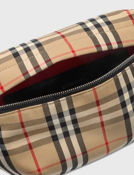 BURBERRY Vintage Check Canvas Medium Bum Bag Beige