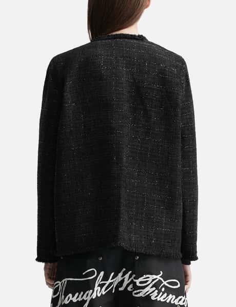 Painted Tweed Jacket With Chain Detail Black view 9