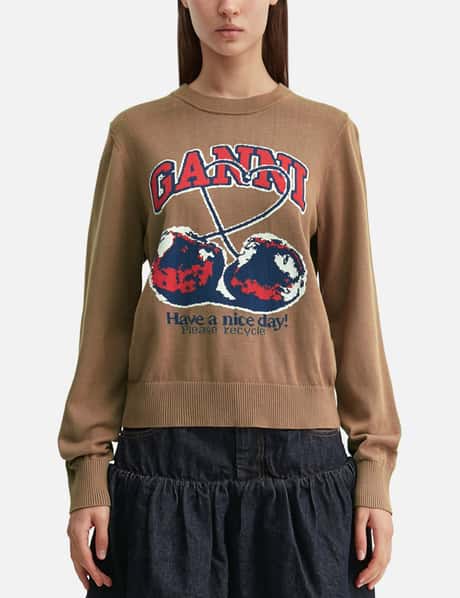 Fine Cotton Graphic Sweater Cherry view 10