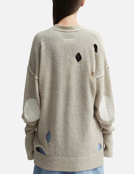 MM6 Maison Margiela - ディストレスド ロングカーディガン | HBX 