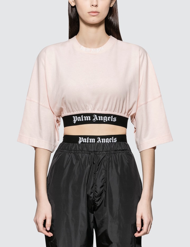 Cropped Logo Over Short Sleeve T-shirt Placeholder Image