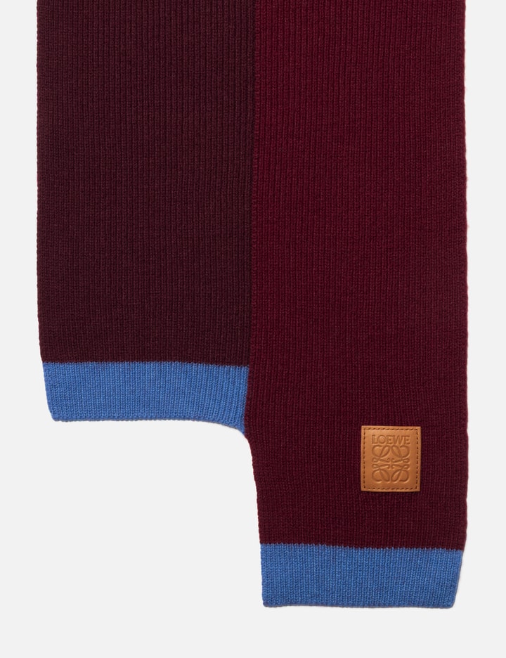 Loewe Asymmetrical Wool Scarf In Burgundy