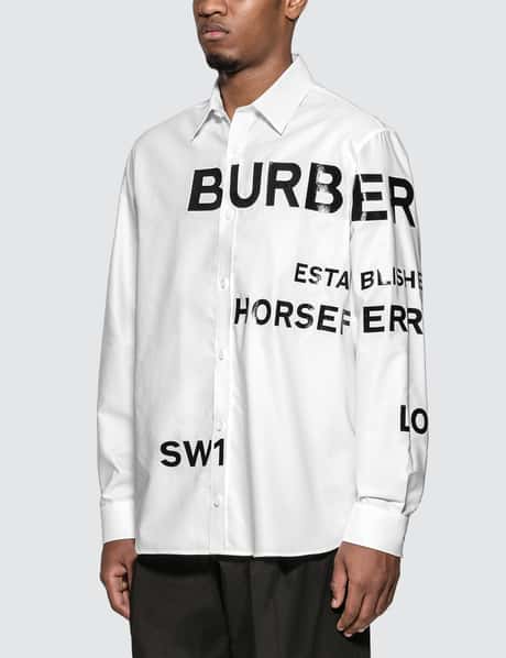 Burberry Horseferry Print Cotton Oxford Oversized Shirt HBX