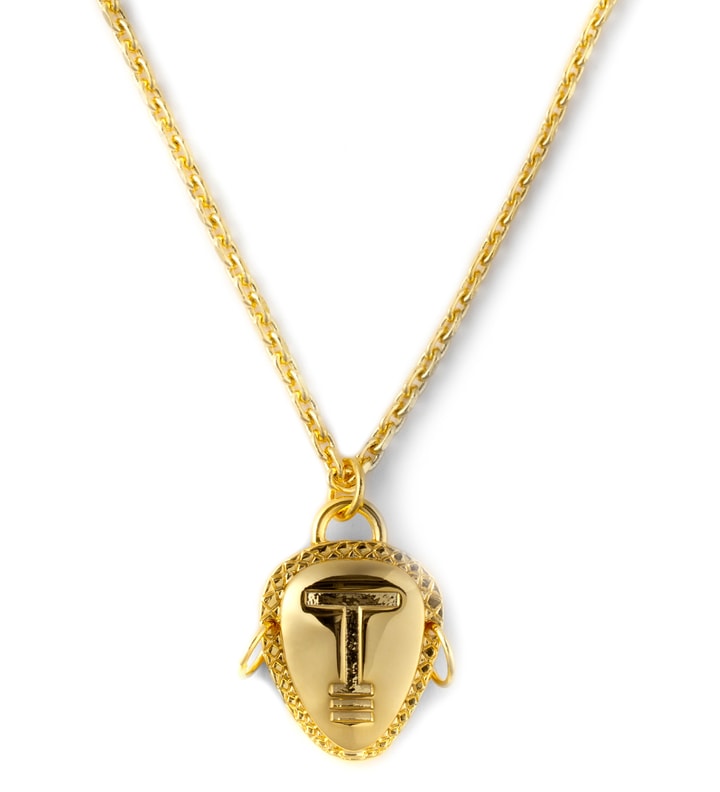 Gold Tribal Head Pendant Necklace Placeholder Image