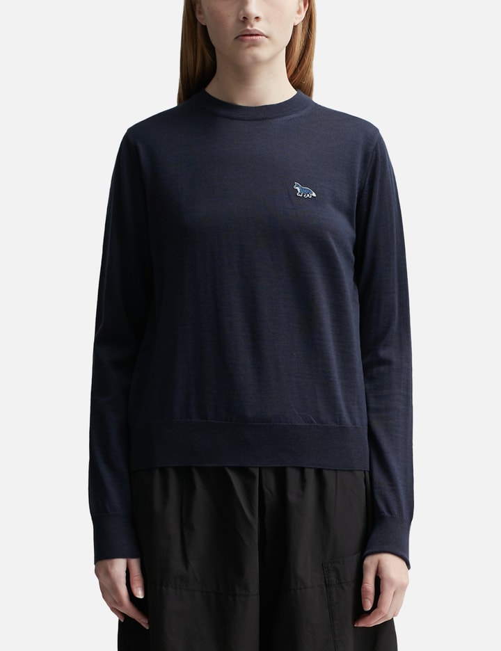 Shop Maison Kitsuné Baby Fox Patch Regular Jumper In Blue