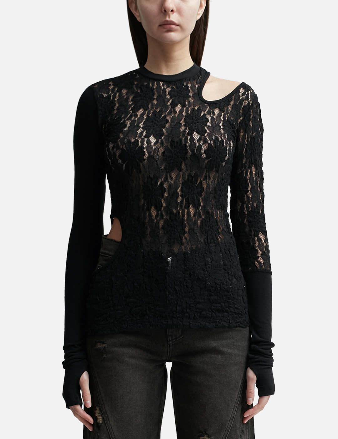 CUT-OUT FLORAL PANELED TOP view 6