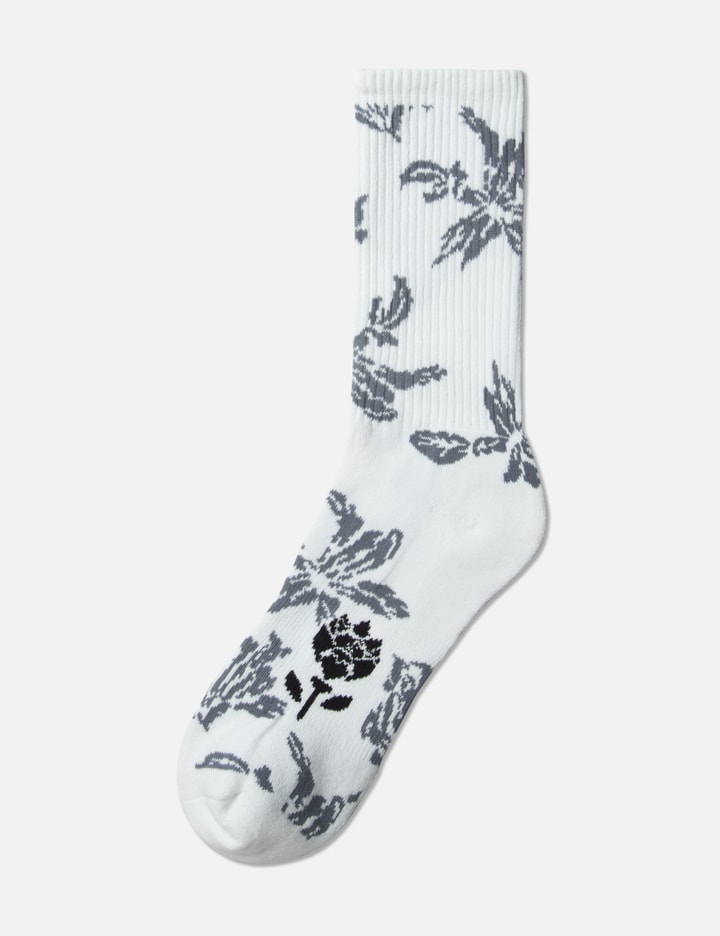 Fiori Golf Jacquard Flower Crew Sock