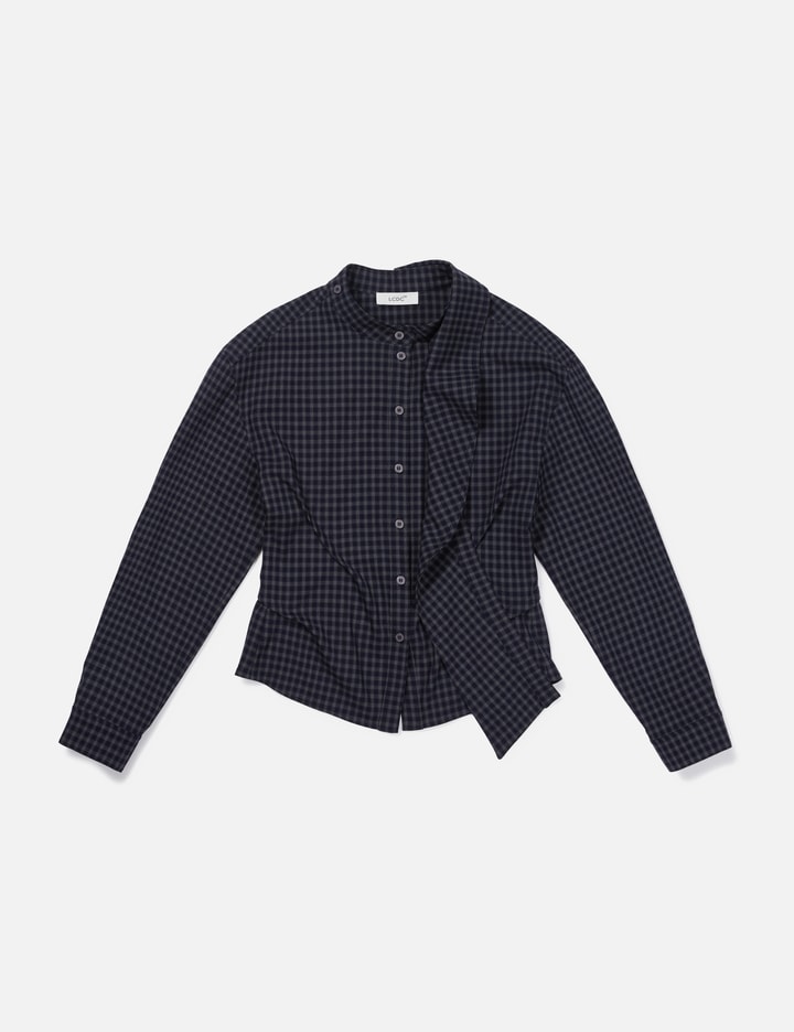 LCDC Draped-Neck Check Shirt