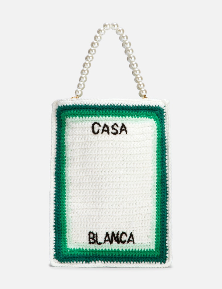 Casablanca Cotton Mini Crochet Bag In White