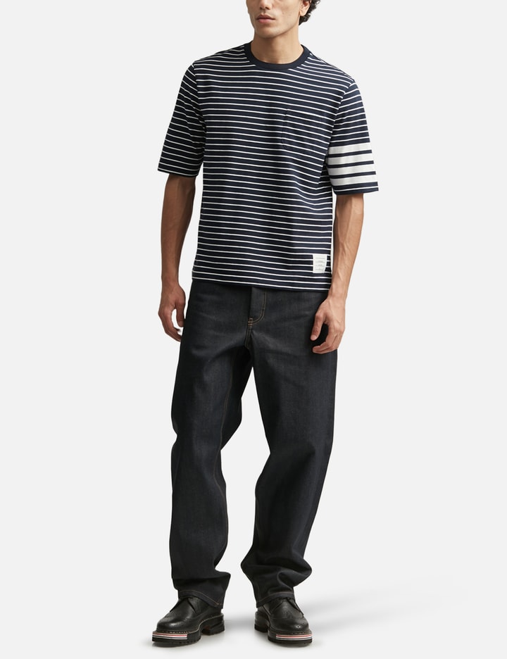 Thom Browne Jersey 4-Bar Knit Pocket Tee