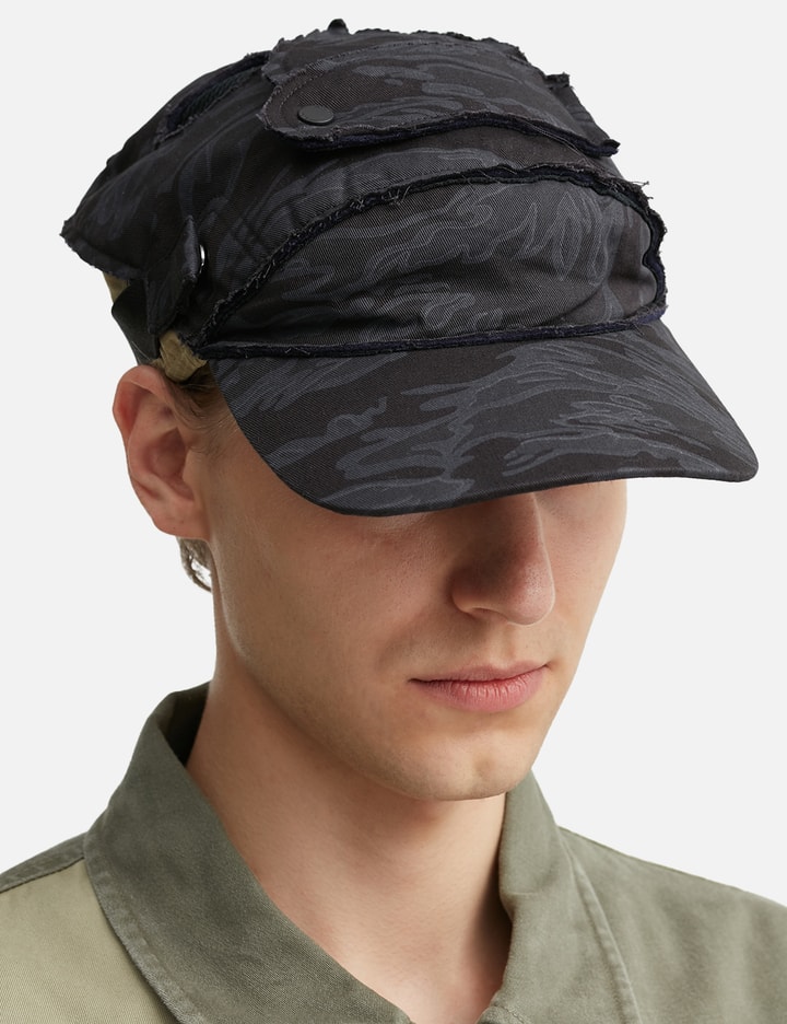 Maharishi Tigerstripe Camo E.c.w.s Cap / Mask In Black