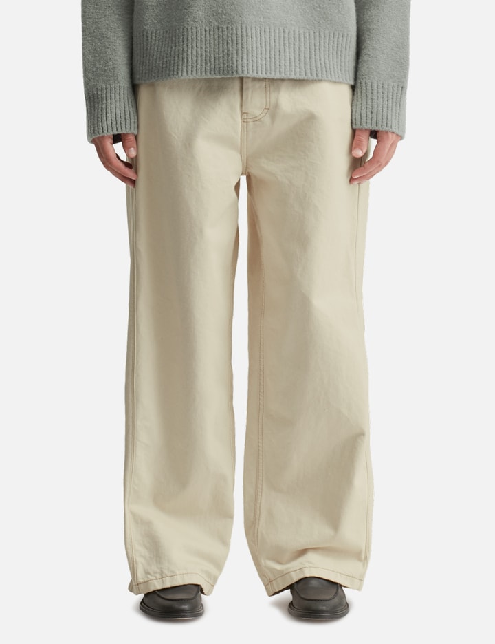 Ami Alexandre Mattiussi Beige Cotton Wide Fit Jeans