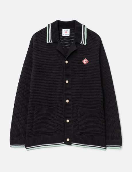 Casablanca Embroidered Cotton Crochet Long Sleeve Shirt