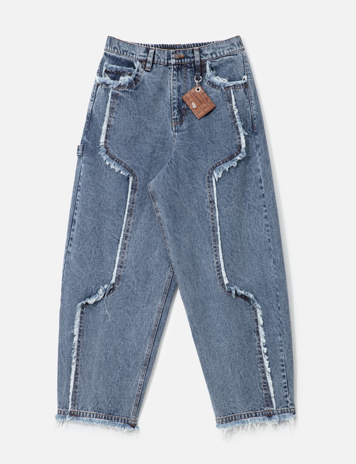 Distressed Raw Edge Balloon Jeans Placeholder Image