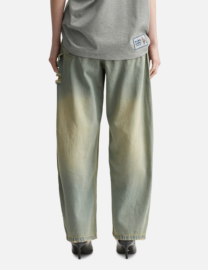 Blue Barrel Leg Jeans view 4