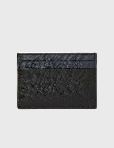 Prada Logo Plaque Zipped Wallet Blue in Calfskin with Gold-tone - US