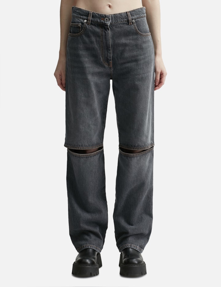 Jw Anderson Cut Out Knee  Bootcut Jeans In Black