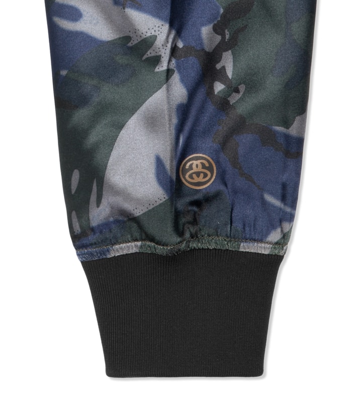 Blue Camo Satin Bomber Jacket Placeholder Image