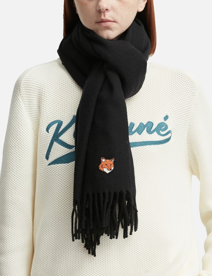 Maison Kitsuné Fox Head Scarf In Black
