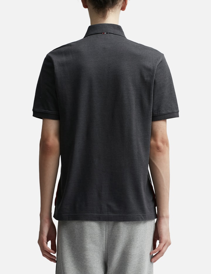 Thom Browne Collar Polo Shirt With Patch Pocket In Grey