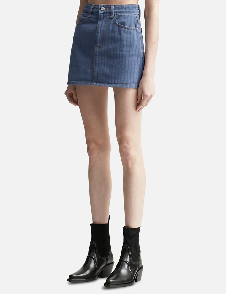 Stripe Overdyed Denim Mini Skirt Placeholder Image