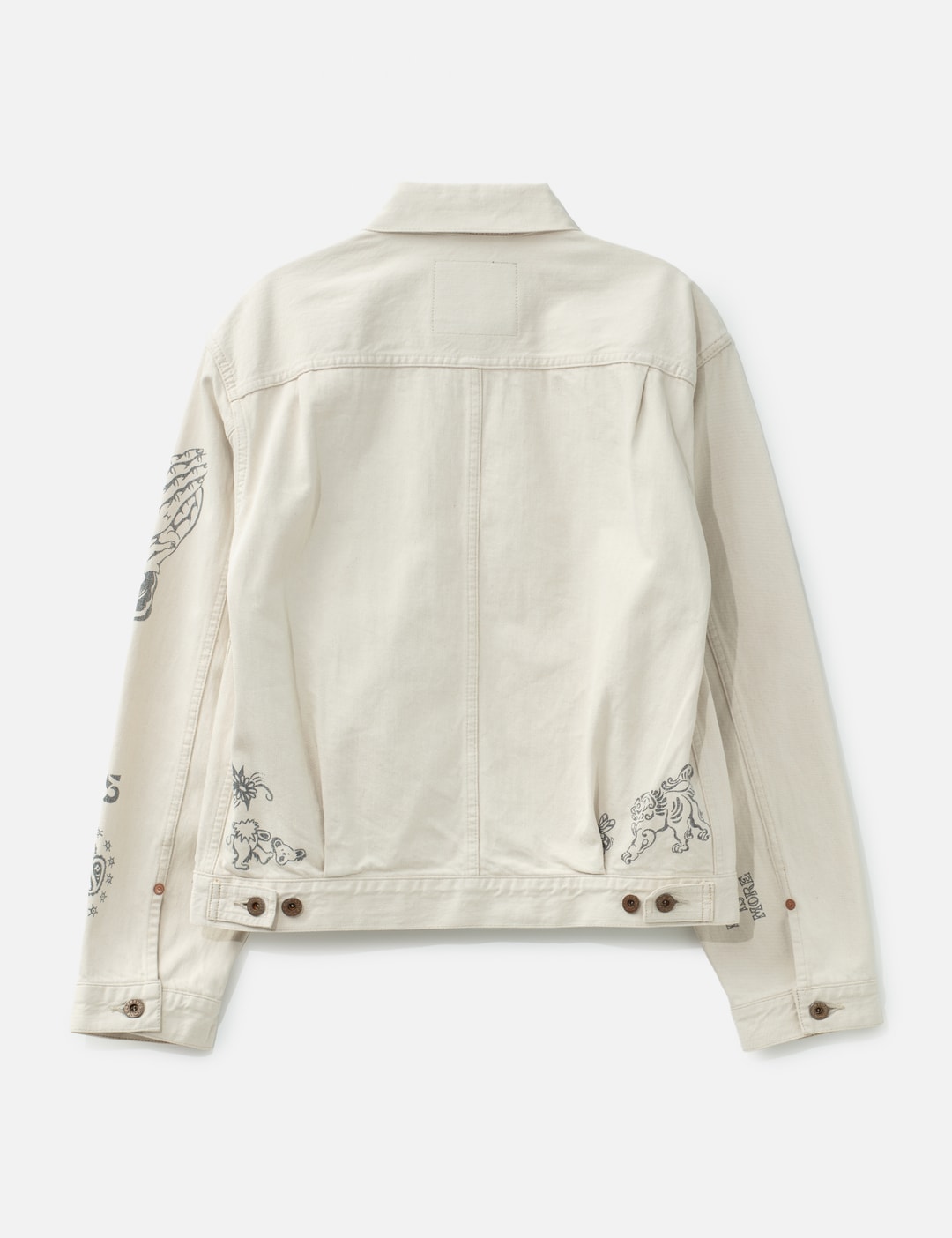Tattoo Flash Print Pocket Denim Jacket view 9