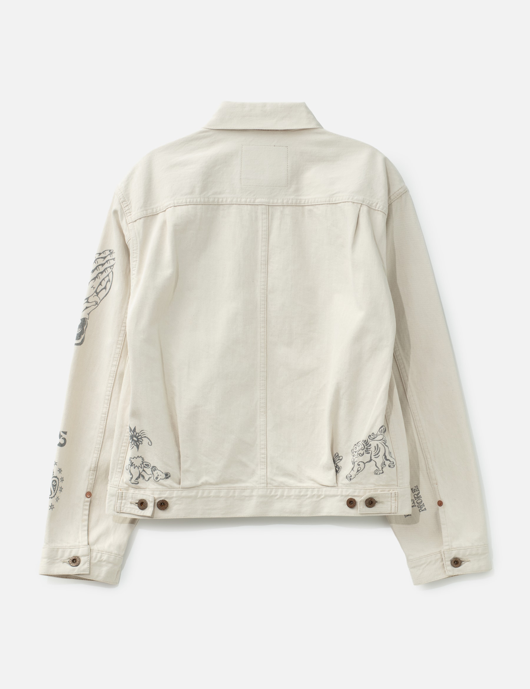 Tattoo Flash Print Pocket Denim Jacket view 17