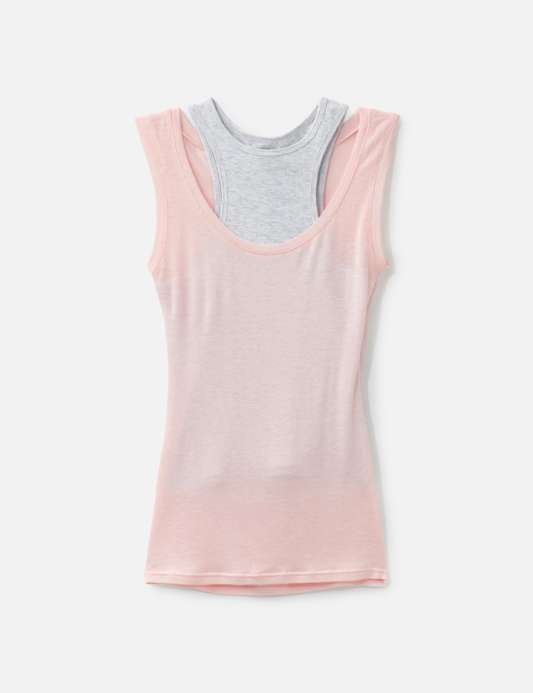 Glowny Soft Layered Scoop Top In Pink