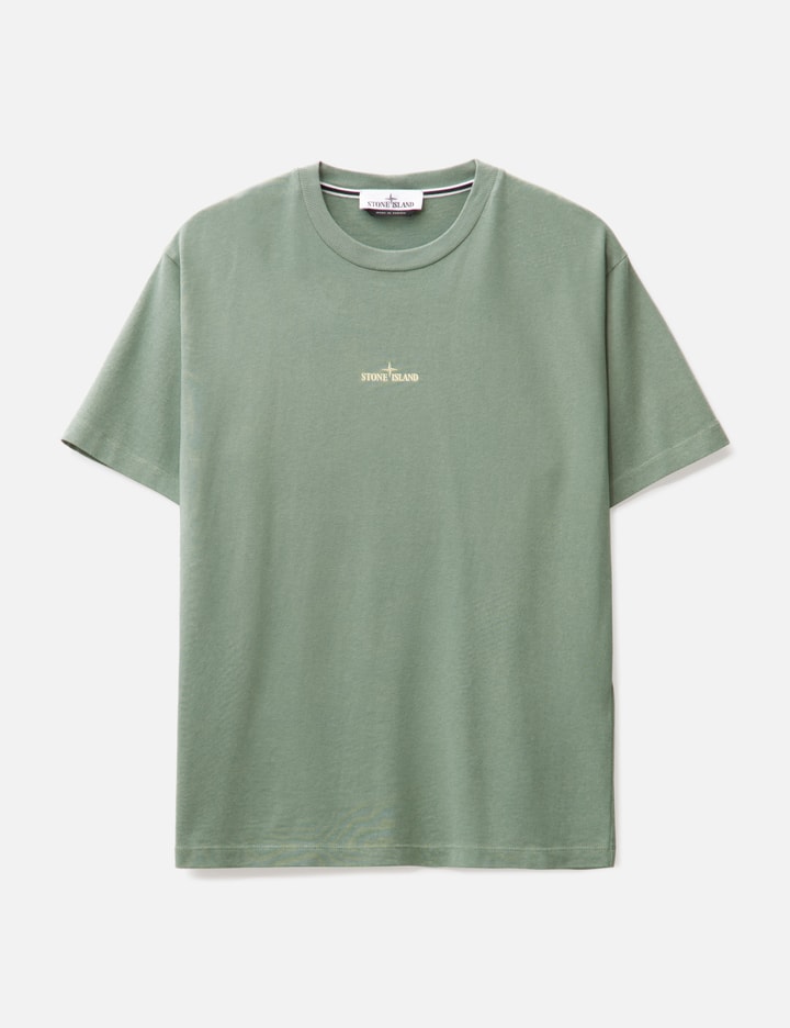 Shop Stone Island 'camo One' Print Short-sleeve T-shirt In Green