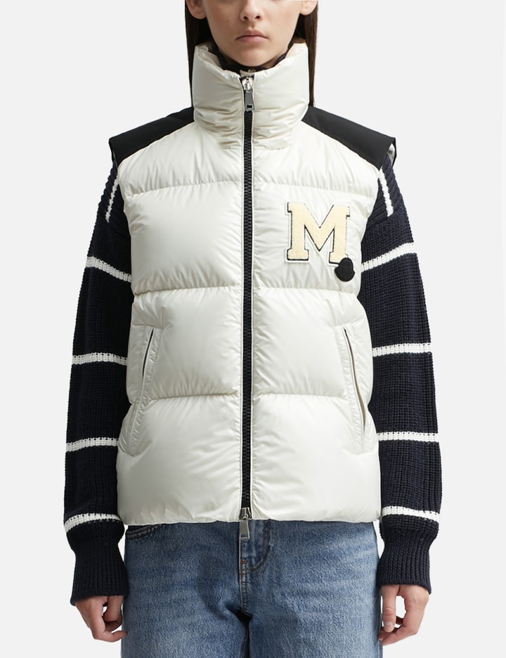Moncler Oder Canvas-trimmed Quilted Recycled-shell Down Vest In White